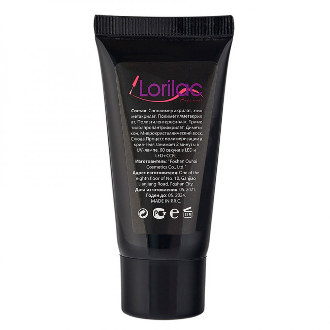 Акрил гель Lorilac 30 ml. арт. 1 (прозрачный)