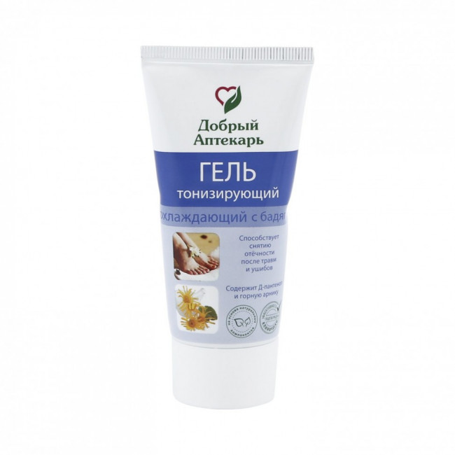 Добрый аптекарь Гель для тела тонизирующий охлаждающий с бадягой 50 ml Добрый аптекарь Гель для тела тонизирующий охлаждающий с бадягой 50 ml