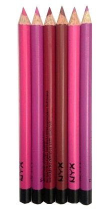 Карандаши для губ NYX "В" (6шт) цветные
