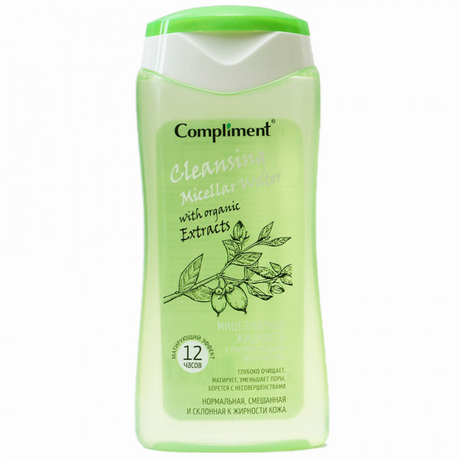 Compliment Мицеллярная жидкость "матирующий эффект 12 часов", 200 ml, 15шт