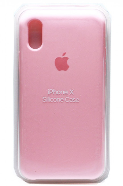 Силиконовый чехол для iPhone X розовый