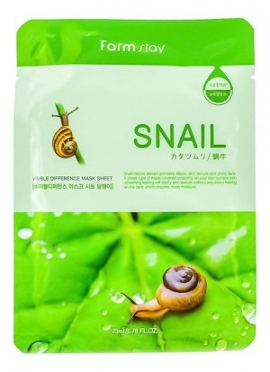 Тканевая маска для лица с муцином улитки Farm Stay Visible Difference Mask Sheet Snail 23 мл