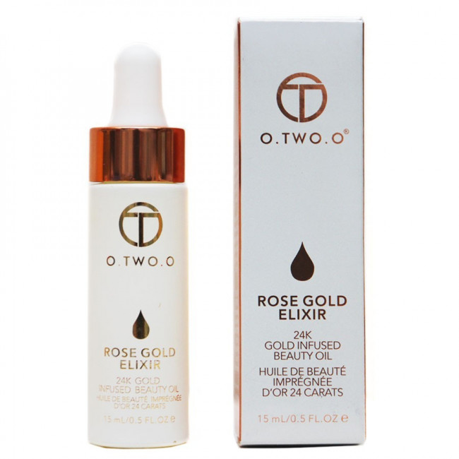 Масло для лица O.TWO.O Rose Gold Elixir 24k Gold Infused Beauty Oil 15мл