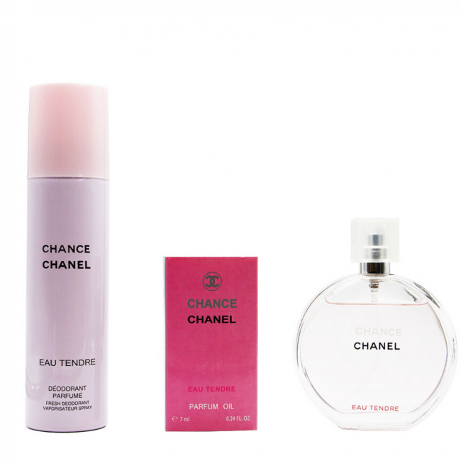 Подарочный набор Chanel eau Tendre for woman 3 в 1 150 ml x 7 ml x 100 ml Подарочный набор Chanel eau Tendre for woman 3 в 1 150 ml x 7 ml x 100 ml