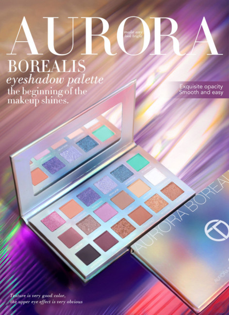 Палетка блестящих матовых теней для век O.TWO.O арт. 1006 18 g.