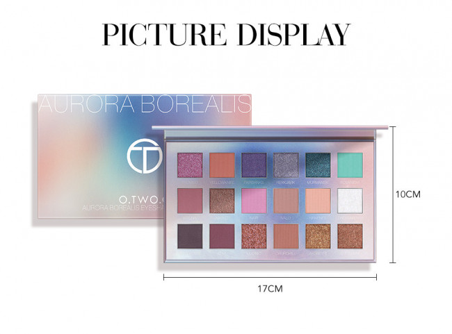 Палетка блестящих матовых теней для век O.TWO.O арт. 1006 18 g.