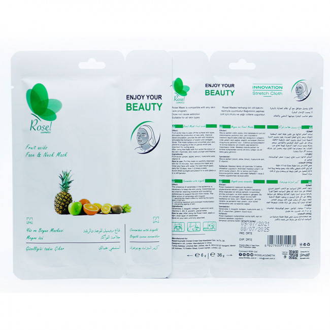 Маски для лица Rosel Cosmetics Face Mask Fruit acids