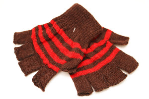 Перчатки без пальцев Полосатые