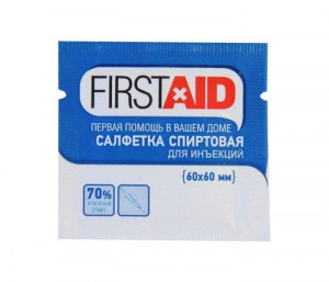 ФЕРСТЭЙД (firstaid) Салфетки спиртовые антисептические для инъекций 60х60 мм набор 20шт