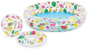 Бассейн Fruity 122*25 см + мяч 51 см + круг 51 см от 2 лет