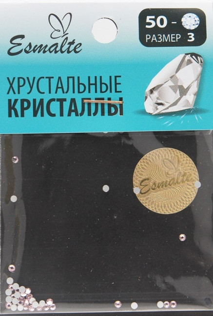 Стразы Esmalte 50 шт. размер 3 светло-розовые