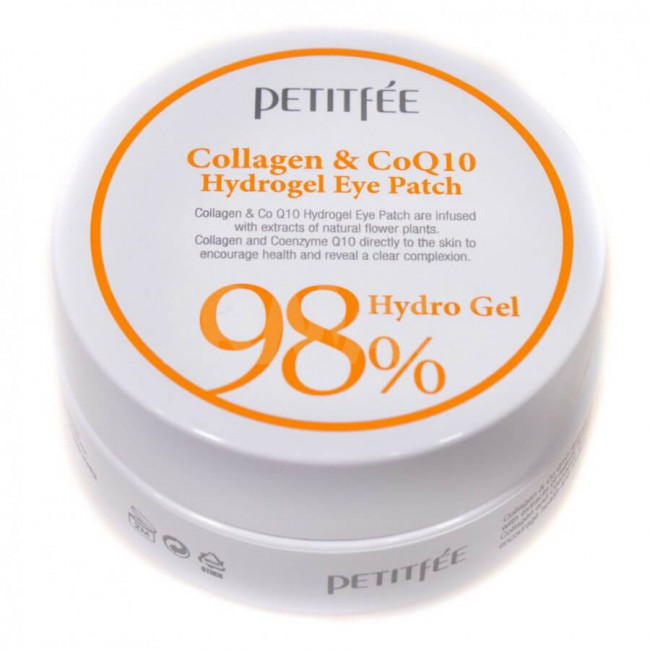 Гидрогелевые патчи для глаз Petitfee 98% Collagen & CoQ10 Hydro Gel Eye Patch