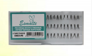 Ресницы искусственные Esmalte пучки черные короткие