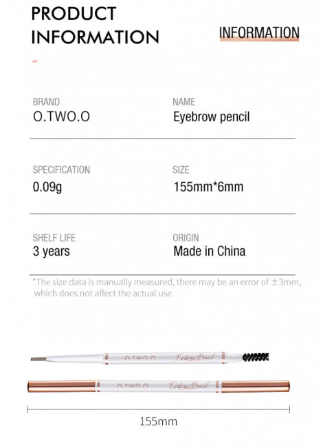 O.TWO.O Карандаш для бровей выдвижной арт. SC014 #03 grayish brown 0.12 g. O.TWO.O Карандаш для бровей выдвижной арт. SC014 #03 grayish brown 0.12 g.