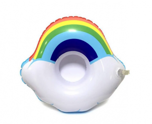 Пляжный надувной подстаканник для напитков в бассейн радуга и облако