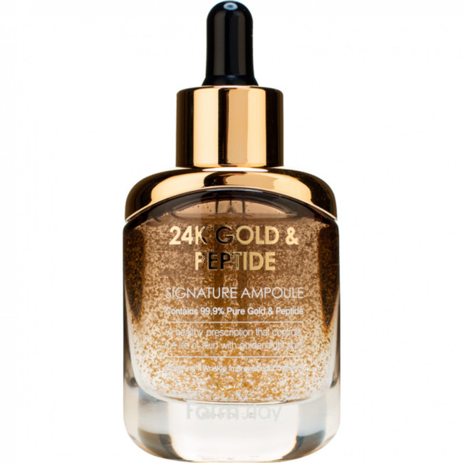 Ампульная сыворотка для лица с золотом и пептидами FarmStay 24K Gold & Peptide Signature Ampoule 35 ml Ампульная сыворотка для лица с золотом и пептидами FarmStay 24K Gold & Peptide Signature Ampoule 35 ml