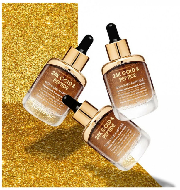 Ампульная сыворотка для лица с золотом и пептидами FarmStay 24K Gold & Peptide Signature Ampoule 35 ml Ампульная сыворотка для лица с золотом и пептидами FarmStay 24K Gold & Peptide Signature Ampoule 35 ml