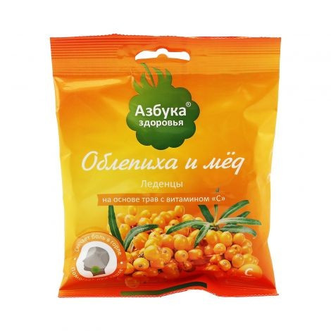 ABC леденцы на основе трав с витамином С Облепиха и мед, 60g