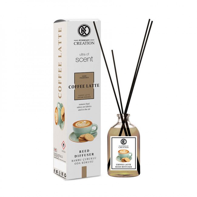 Аромадиффузор с палочками Kreasyon Reed Diffuser Coffee Latte 115 ml