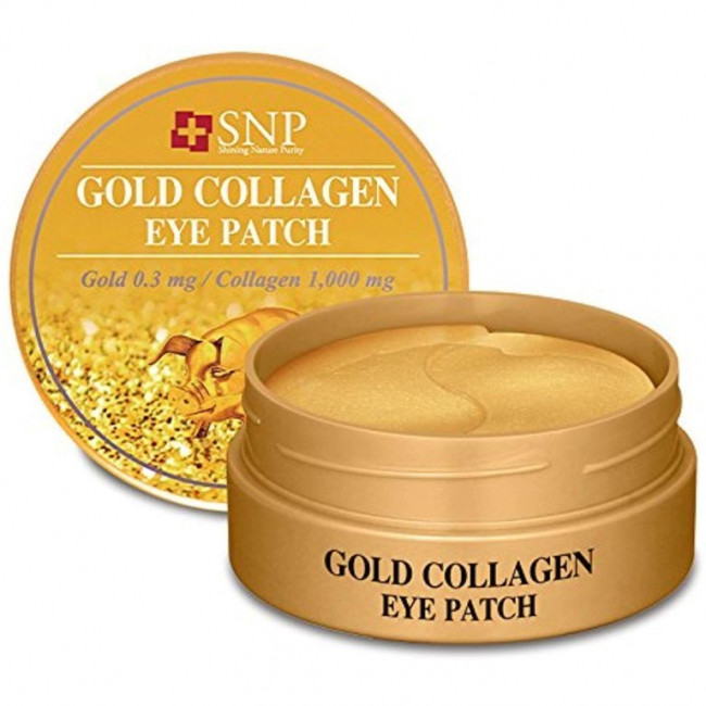 Гидрогелевые патчи для области вокруг глаз с золотом и коллагеном SNP Gold Collagen Eye Patch 60 шт