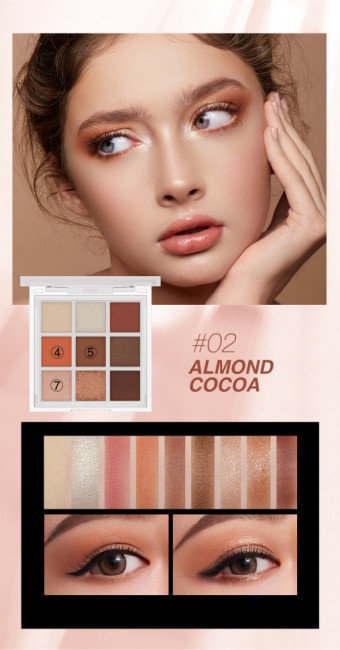 Тени для век 9 цветов O.TWO.O арт. YJ001 №02 10 g. Тени для век 9 цветов O.TWO.O арт. YJ001 №02 10 g.