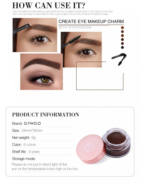Помада для бровей O.TWO.O Eye Brow 6g (арт. 9990) Помада для бровей O.TWO.O Eye Brow 6g (арт. 9990)