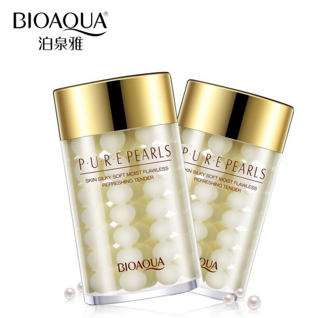 Увлажняющий крем с натуральной жемчужной пудрой Bioaqua Pure Pearls 60 g. Арт:4587 - уценка (помята коробка)