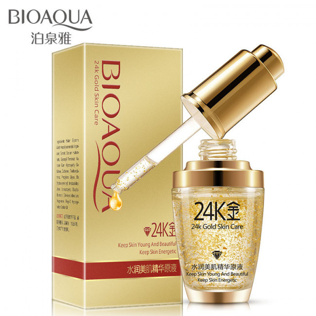 Сыворотка для лица BIOAQUA 24K Gold с частицами 24к золота и гиалуроновой кислотой 30 ml (0887) – уценка (мятая коробка)