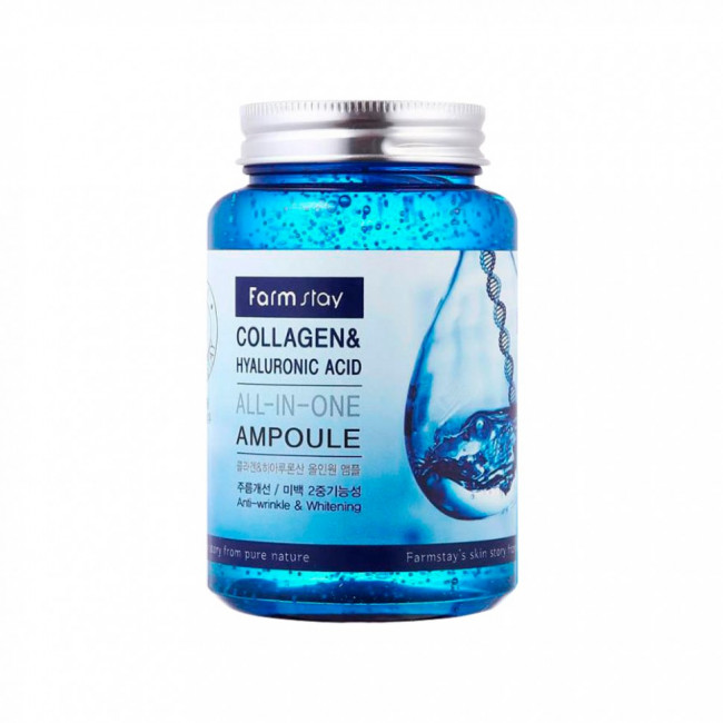 FarmStay Collagen Hyaluronic Acid All-In-One Ampoule Ампульная сыворотка с гиалуроновой кислотой  FarmStay Collagen Hyaluronic Acid All-In-One Ampoule 250 гр