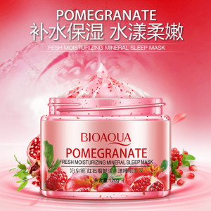 Ночная маска для лица Bioaqua Pomegranate Fresh Mineral Sleep Mask (гранат) 6049 – уценка (мятая коробка)